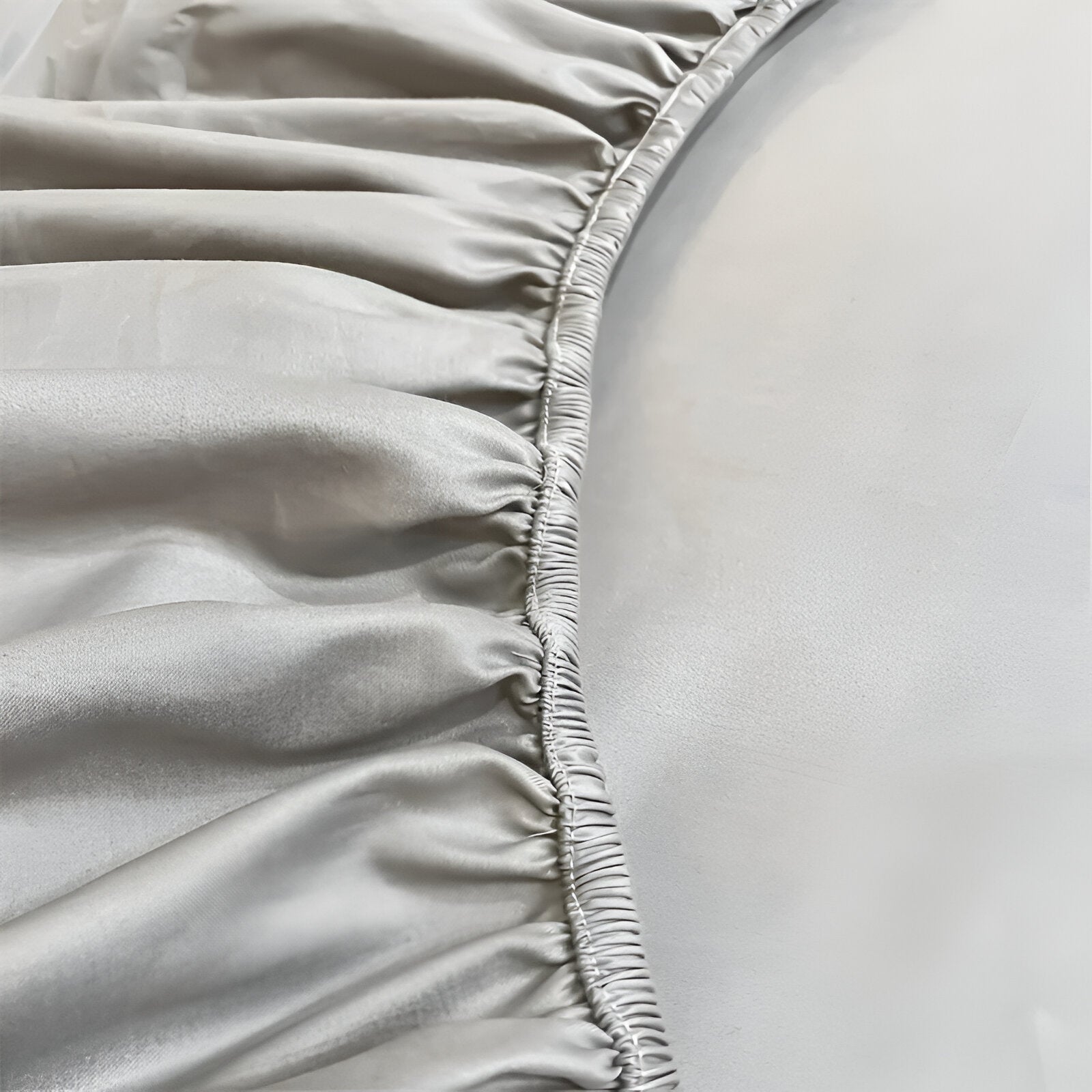 Roxy Egyptian Cotton Fitted Sheet - Close Up - Silver