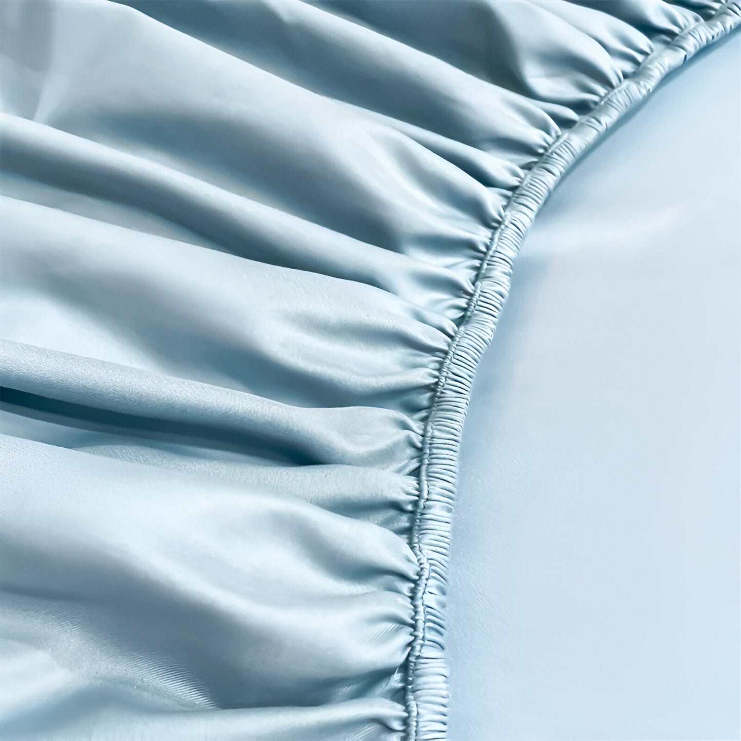 Roxy Egyptian Cotton Fitted Sheet - Close Up - Baby Blue