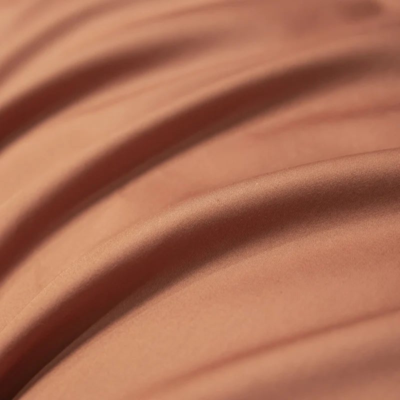 Roxy Egyptian Cotton Fitted Sheet - Close Up - Rust