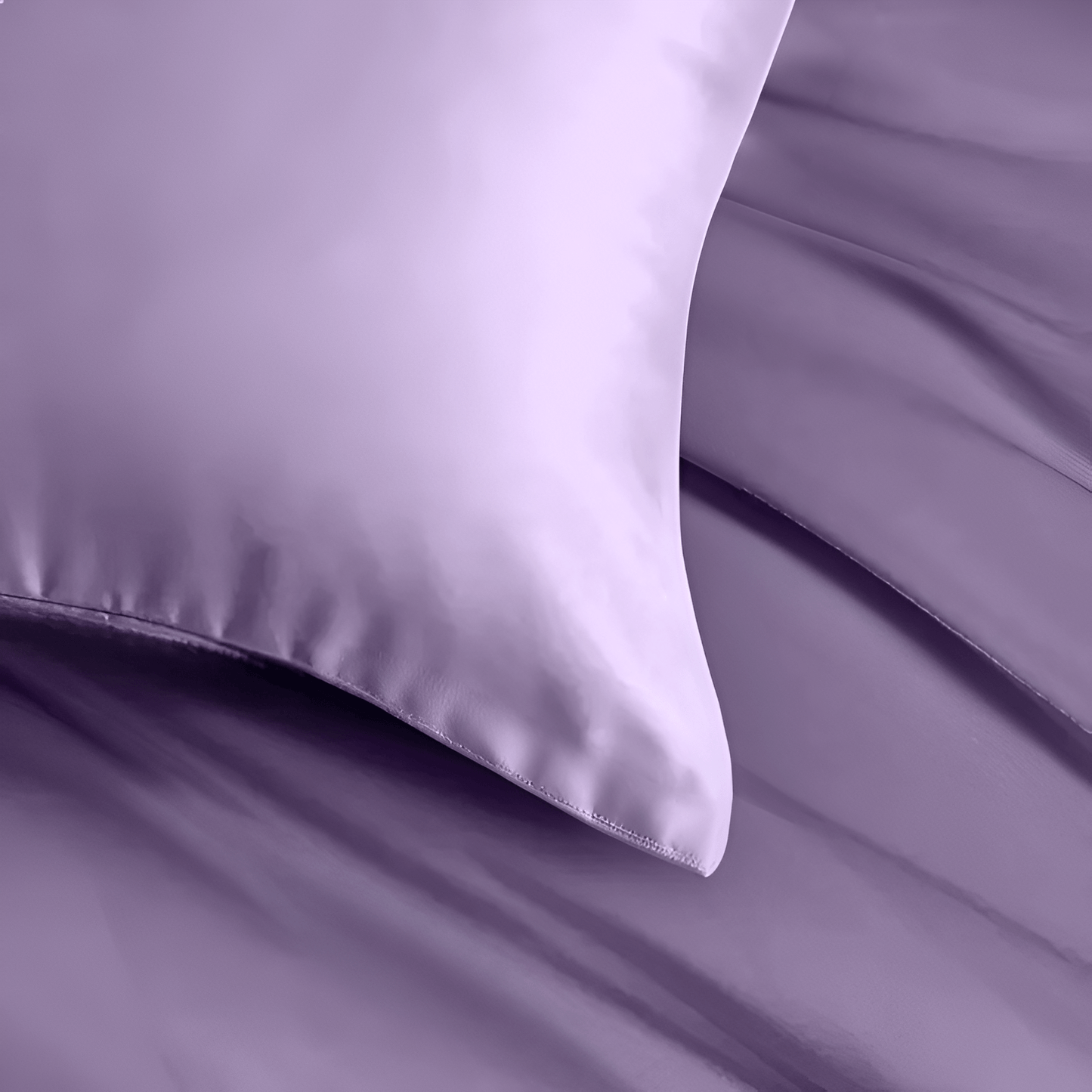 Ruth Eucalyptus Bedding Set - Close Up Of Pillowcase - Lilac