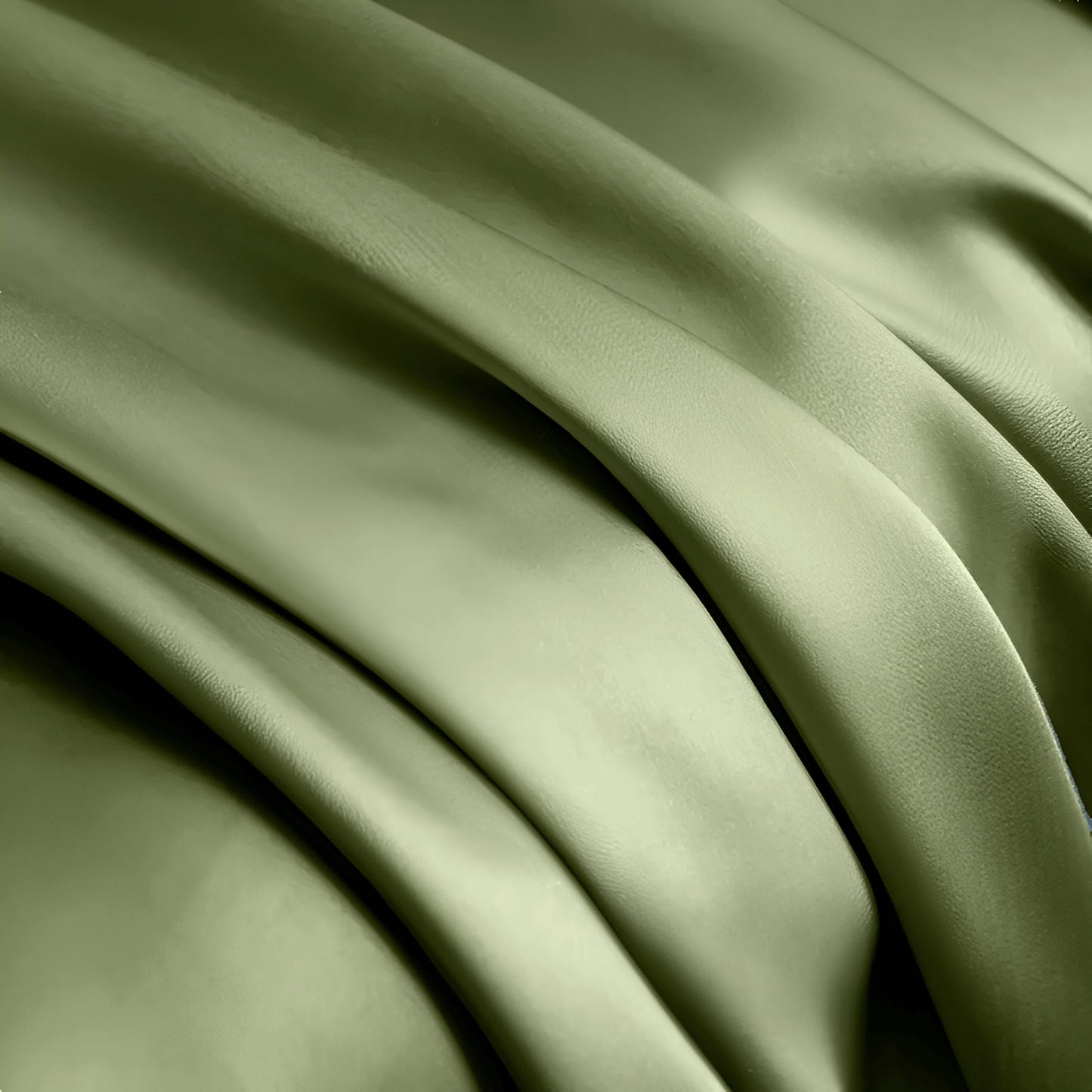 Ruth Eucalyptus Bedding Set - Close Up Of Duvet Cover - Olive Green