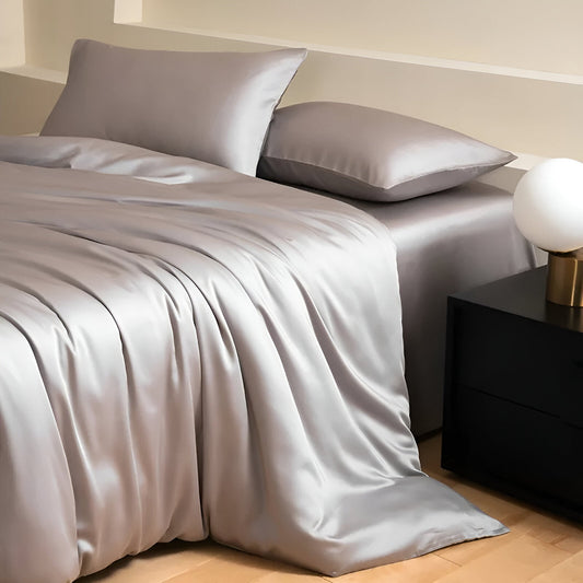 Ruth Eucalyptus Bedding Set - Side View - Right Side - Main Product Image - Silver