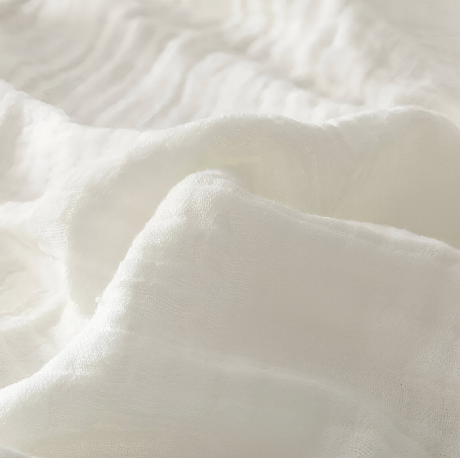 Saint Woven Organic Throw Blanket - Close Up - White