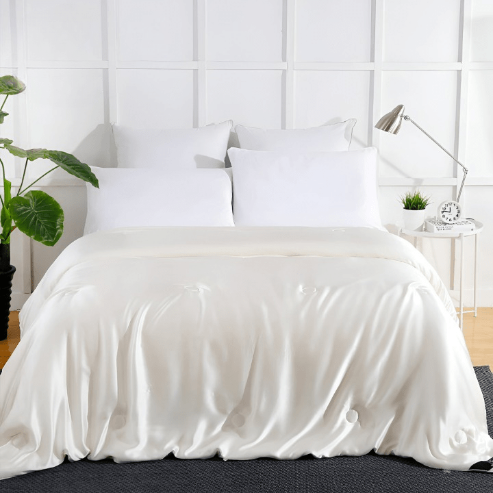 Summer Silk Comforter - Front Side View - White