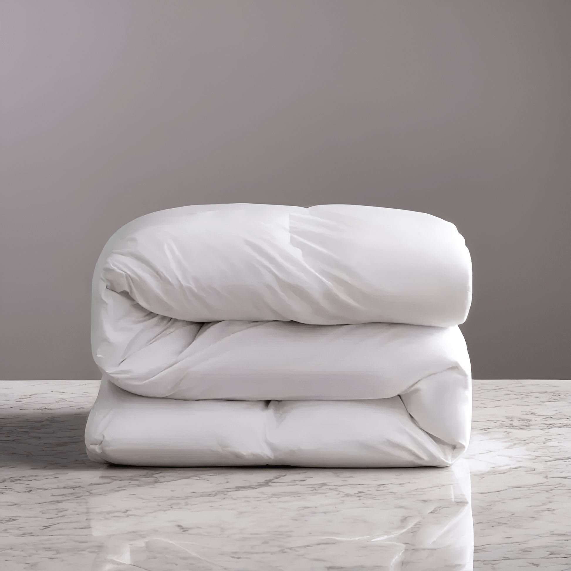 Ultra Warm Winter 900 Fill Power Down Comforter - Front Side View - Main Product Image - Folded Neatly - White