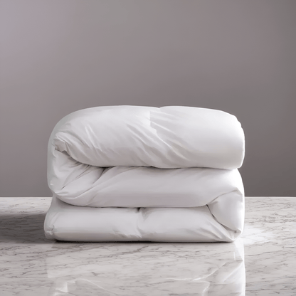 Ultra Warm Winter 900 Fill Power Down Comforter - Front Side View - Main Product Image - Folded Neatly - White