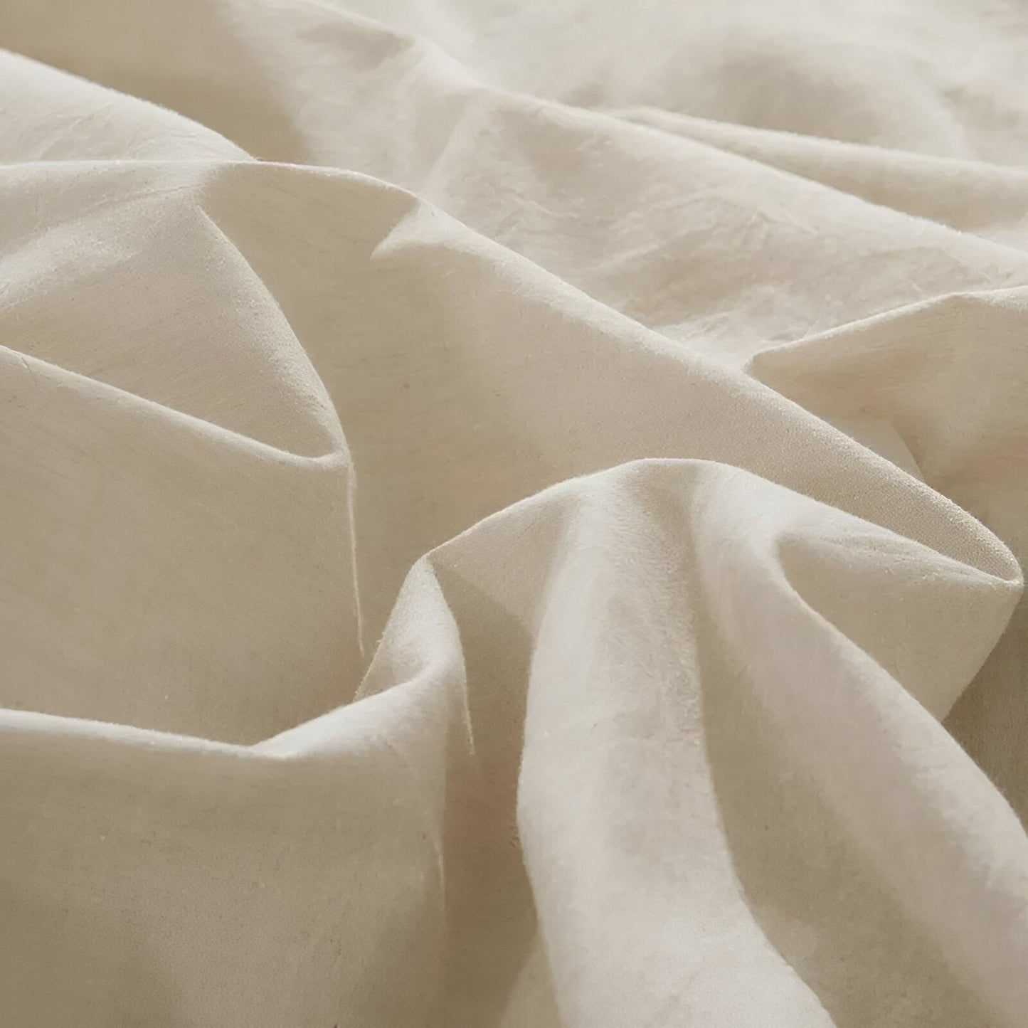 Valerie Cotton Bedding Set - Close Up Of Duvet Cover Material - Cream