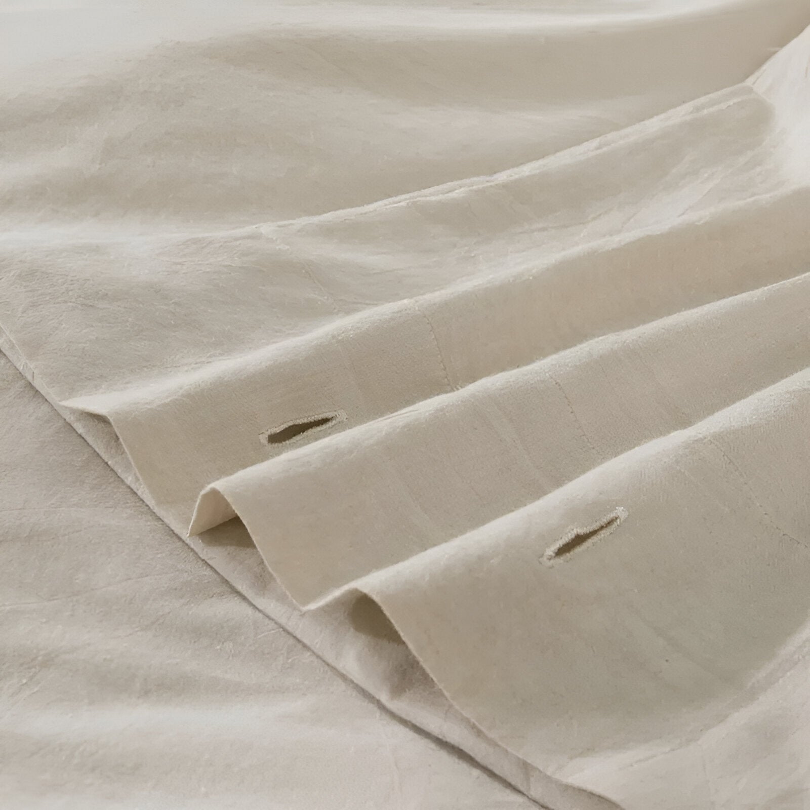 Valerie Cotton Bedding Set - Close Up Of Duvet Cover Detail - Cream