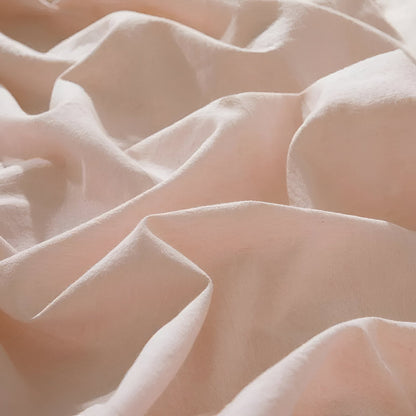 Valerie Cotton Bedding Set - Close Up Of Duvet Cover - Peach