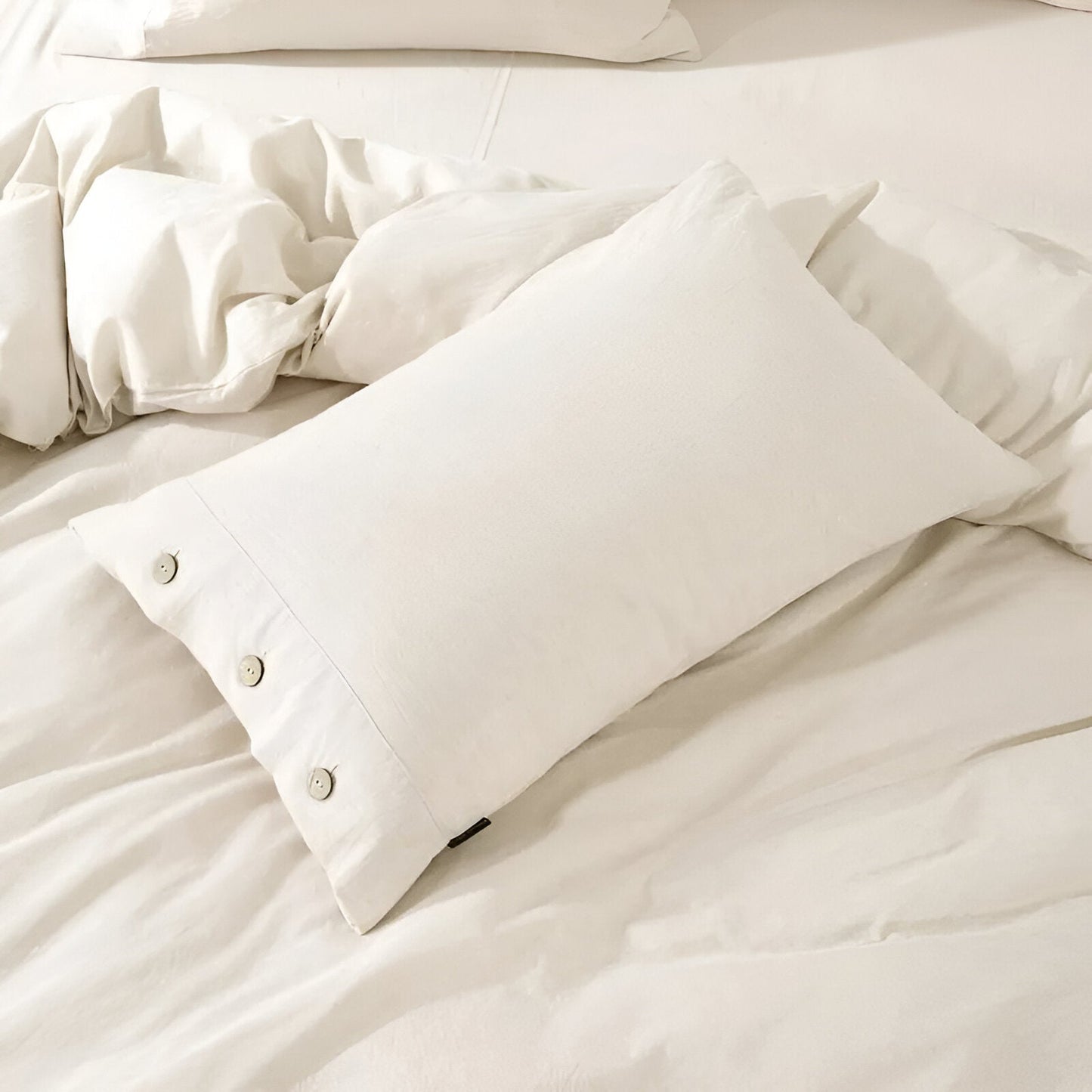 Valerie Cotton Bedding Set - Close Up Of Pillowcase - Cream