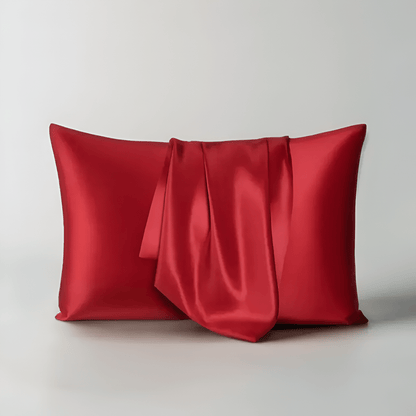 Vanessa Silk Pillowcase - Front Side View - Main Product Image - Red