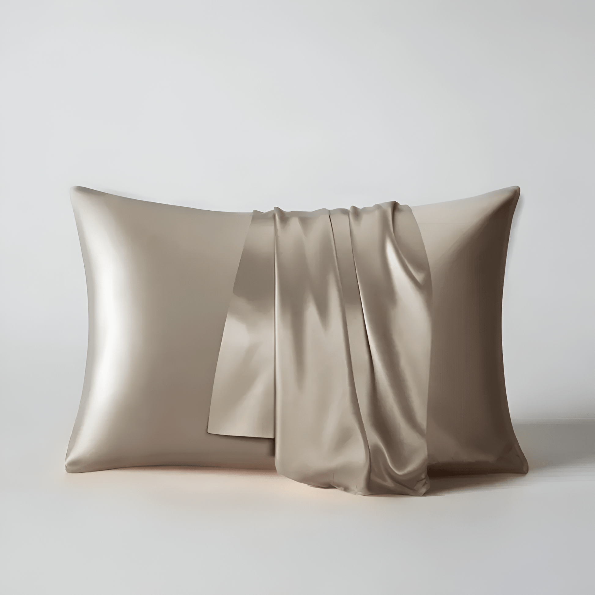 Vanessa Silk Pillowcase - Front Side View - Main Product Image - Coffee