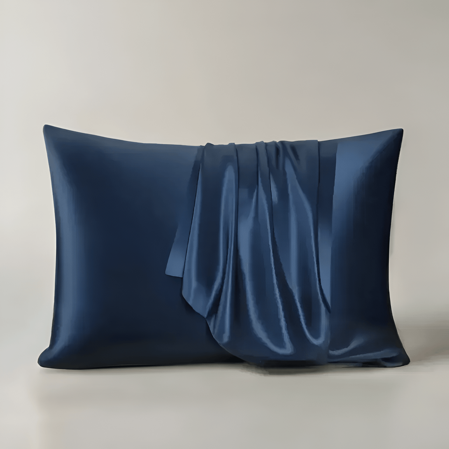 Vanessa Silk Pillowcase - Front Side View - Main Product Image - Navy Blue