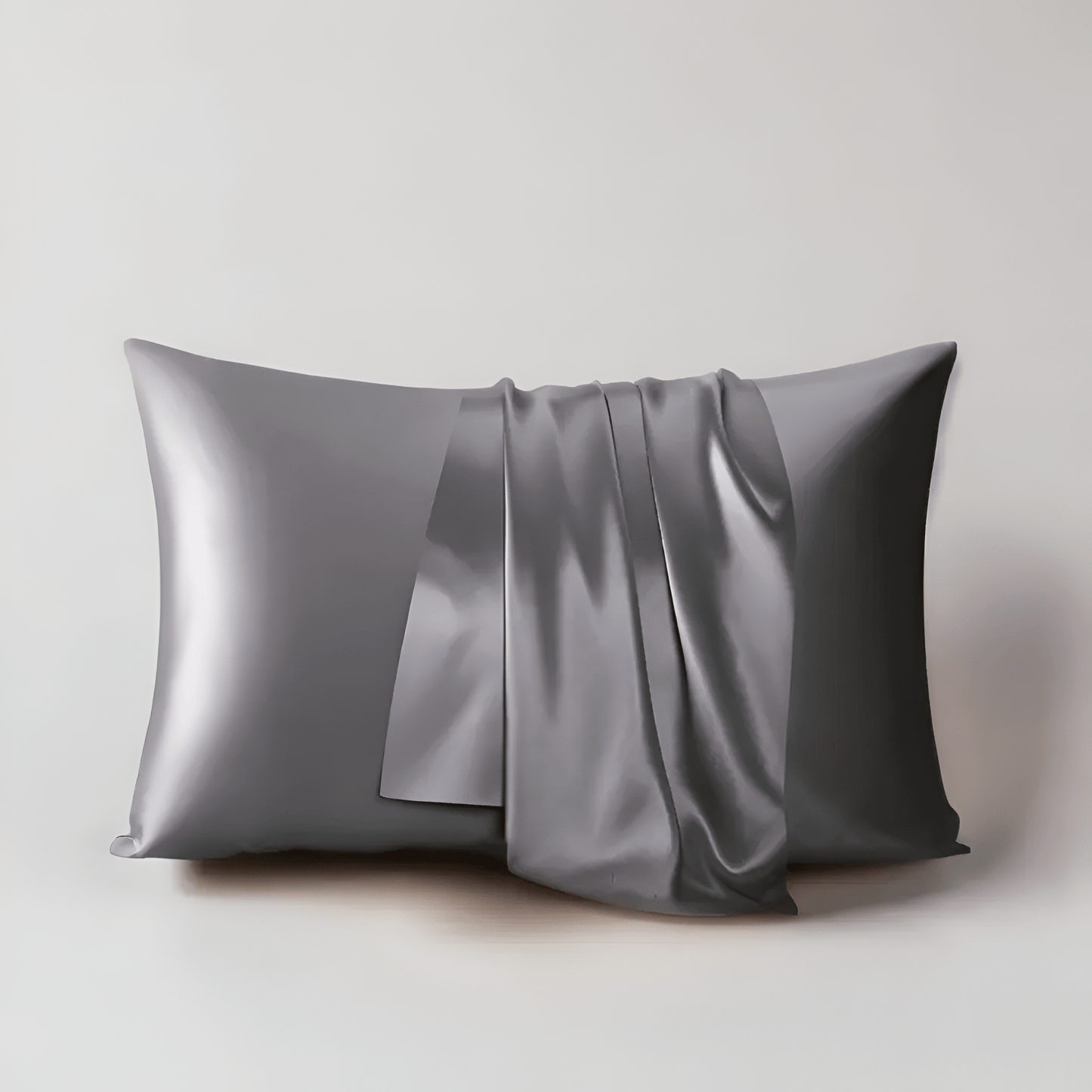 Vanessa Silk Pillowcase - Front Side View - Main Product Image - Gray