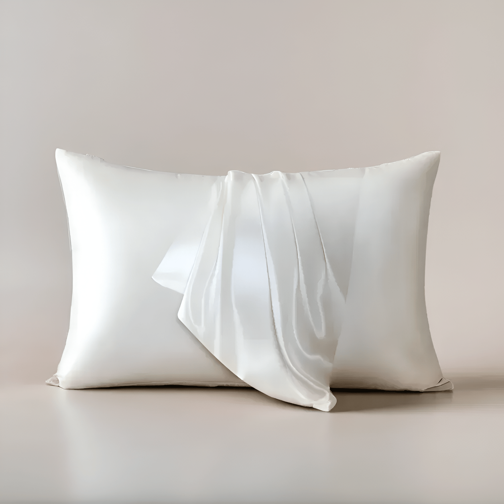 Vanessa Silk Pillowcase - Front Side View - Main Product Image - White