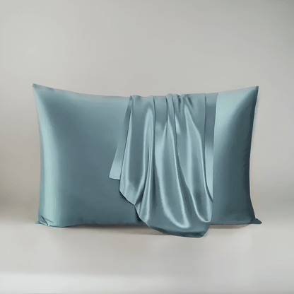 Vanessa Silk Pillowcase - Front Side View - Main Product Image - Baby Blue