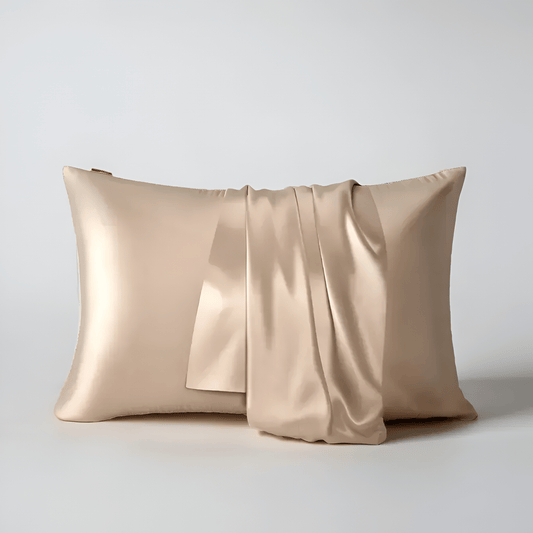 Vanessa Silk Pillowcase - Front Side View - Main Product Image - Gold