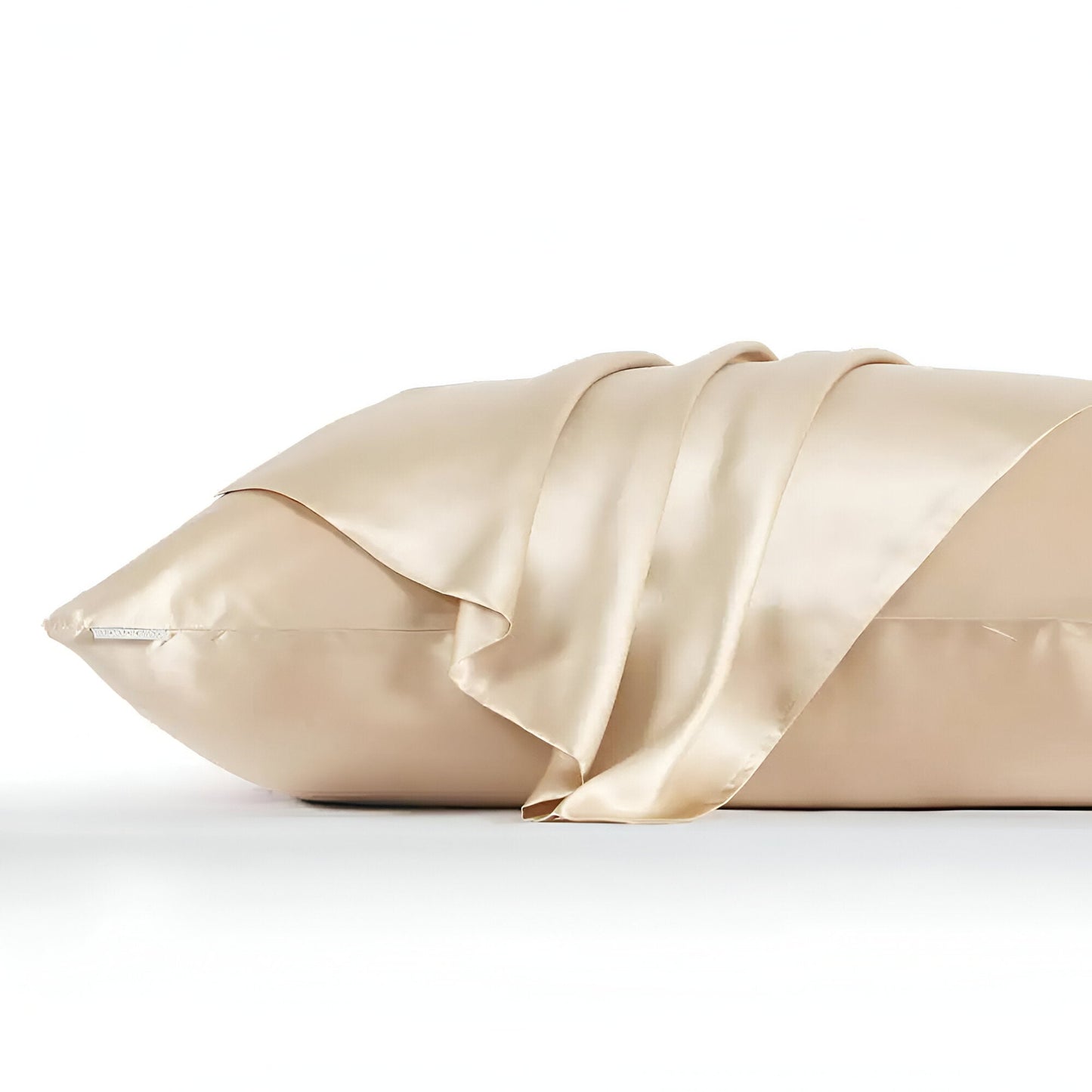 Vanessa Silk Pillowcase Set - Front Side View Of The Pillowcase - Champagne