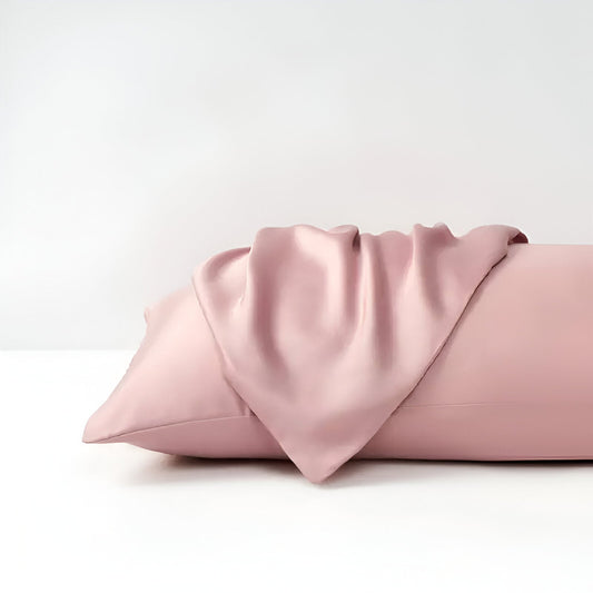 Veronica Bamboo Pillowcase Set (Set of 2) - Front Side View - Main Product Image - Blush Pink