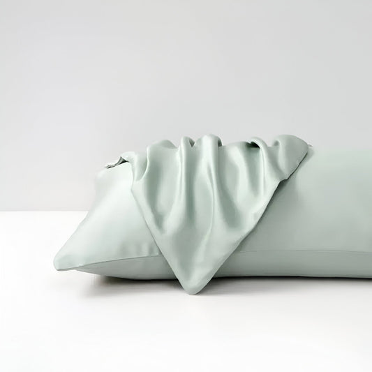 Veronica Bamboo Pillowcase Set (Set of 2) - Front Side View - Main Product Image - Mint Green