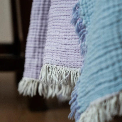 Vienna Woven Throw Blanket - Close Up - Lilac