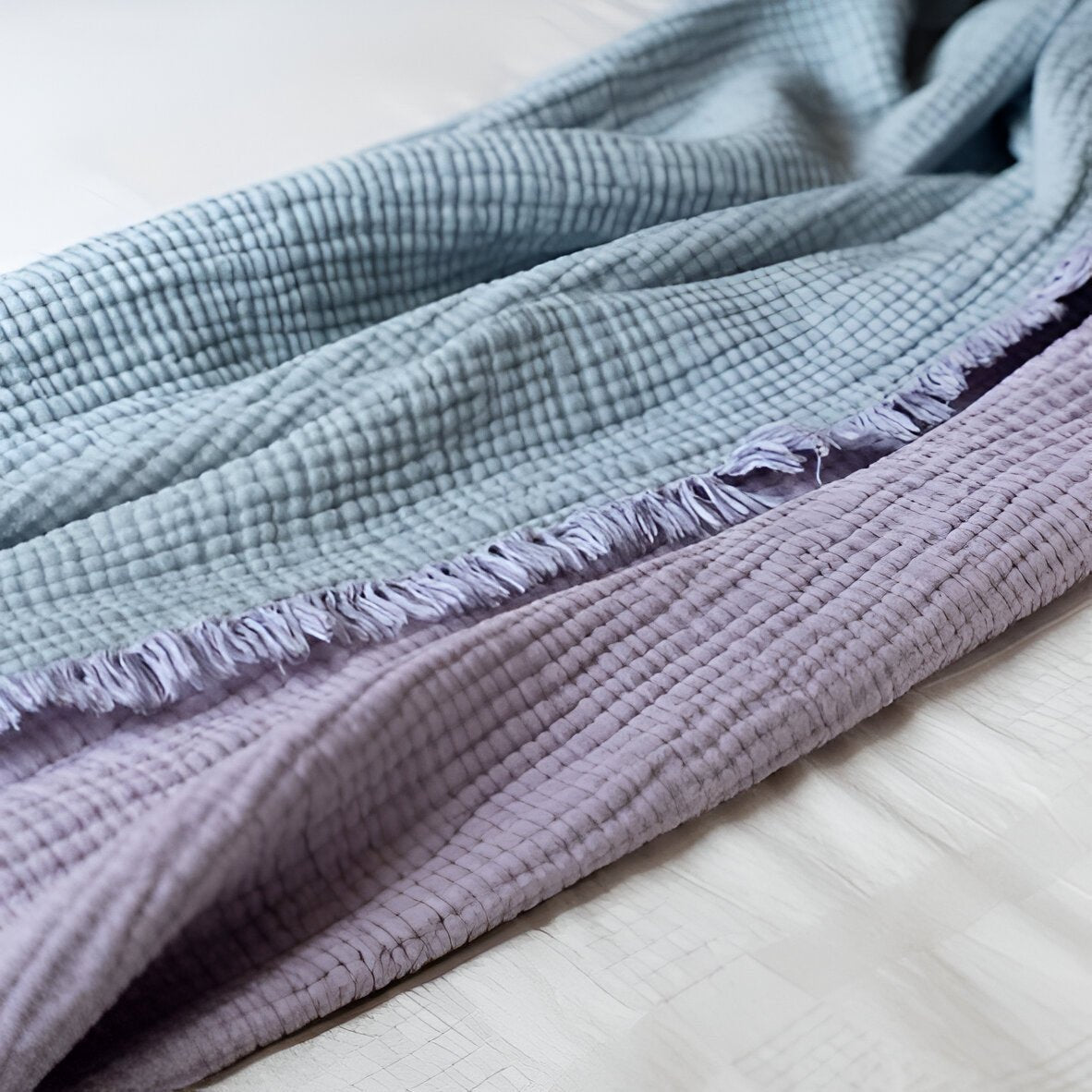 Vienna Woven Throw Blanket - Close Up - Lilac