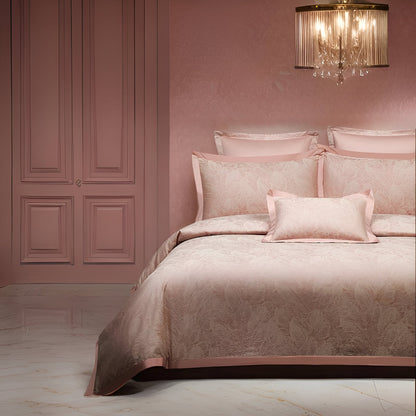 Violet Egyptian Cotton Bedding Set - Front Side View - Main Product Image - Pink