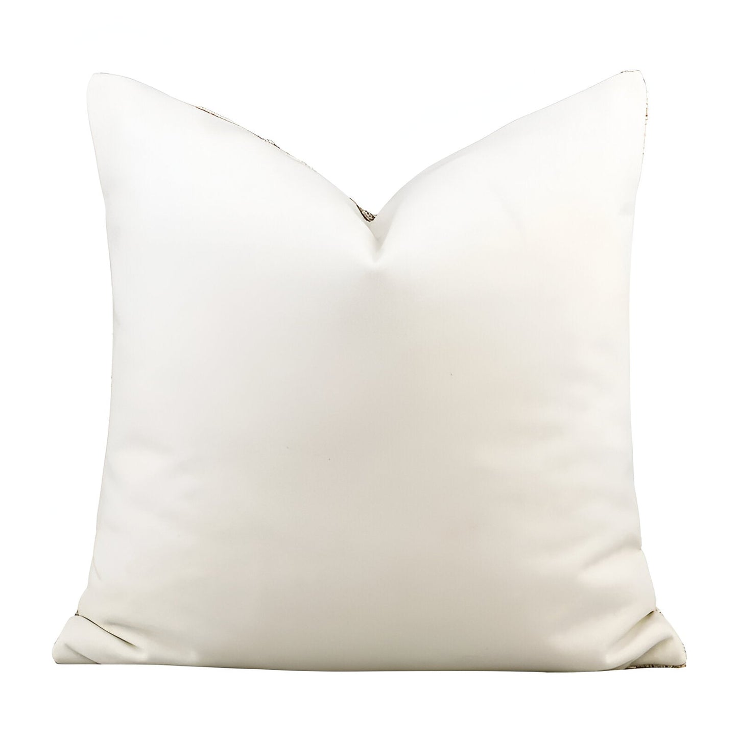 Vivian Square Throw Pillow - Backside - White - White Background