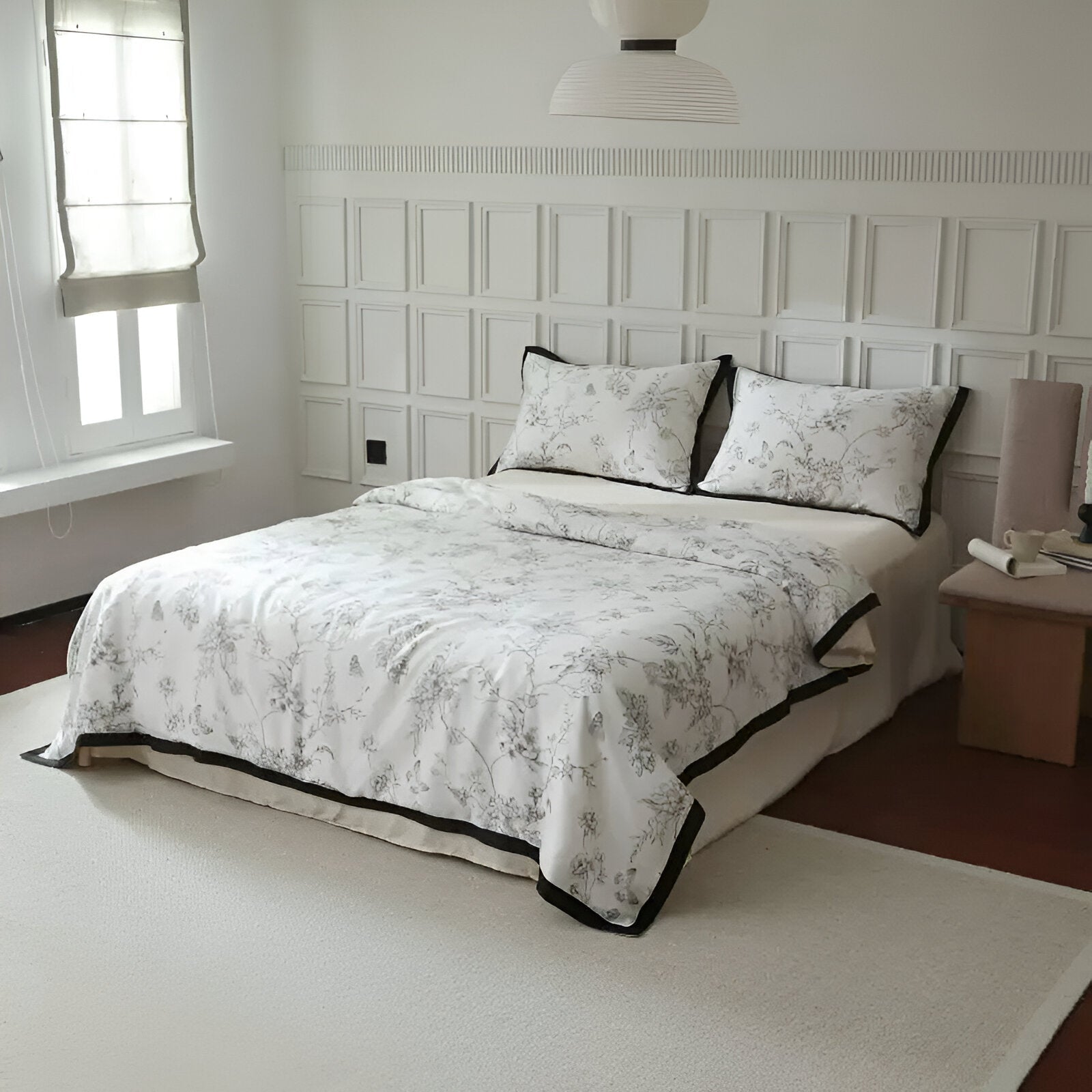 Viviana Bamboo Coverlet Set - Front Side View - White