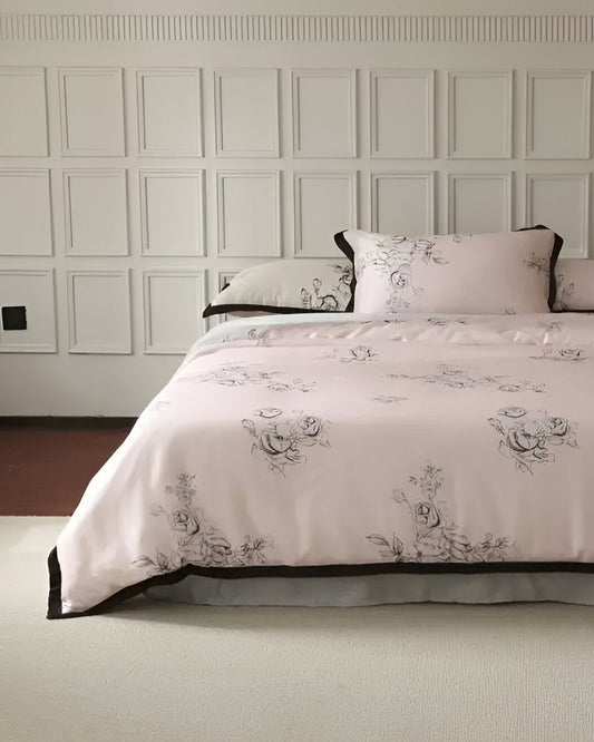 Viviana Bamboo Coverlet Set - Front Side View - Pink