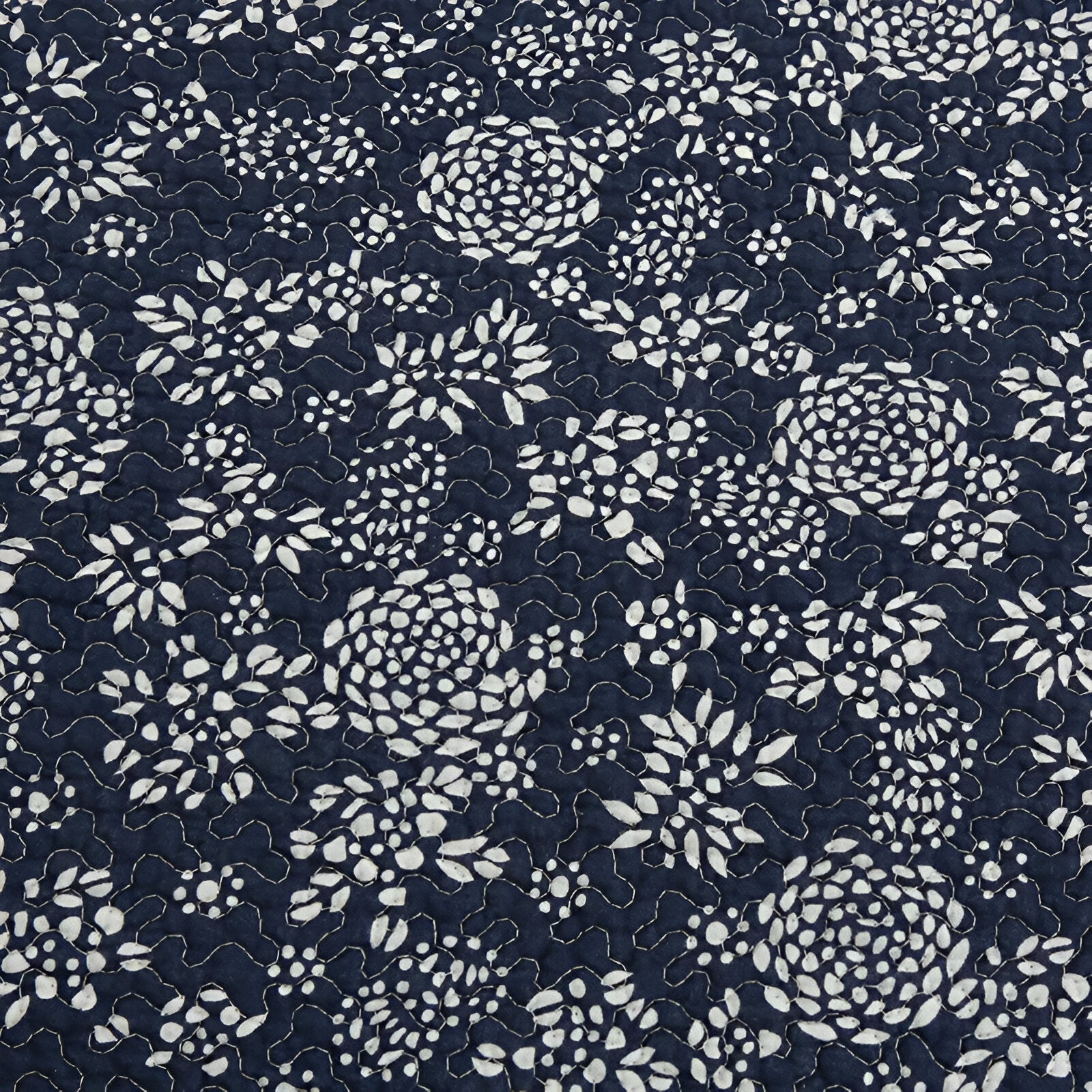 Willow Cotton Quilt Set - Close Up Of quilt - Blue