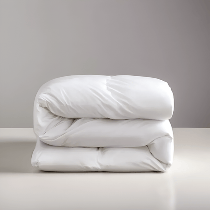 Winter 750 Fill Power Duck Down Duvet - Front Side View - Folded Neatly - Main Product Image - White